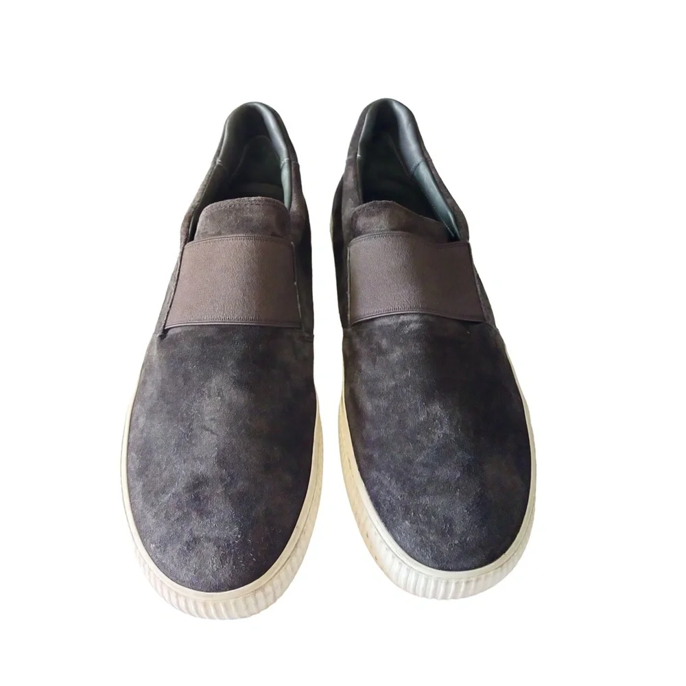 VINCE Kirkland Sneakers Pewter Slip-on Platform Elastic‎ Goring Rubber Sole 8.5